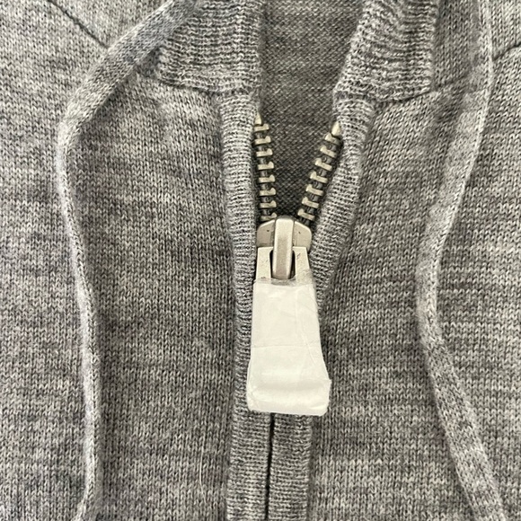 All Saints Mode Merino Wool Gray Zip-Up Men's Sweater - Picture 6 of 14